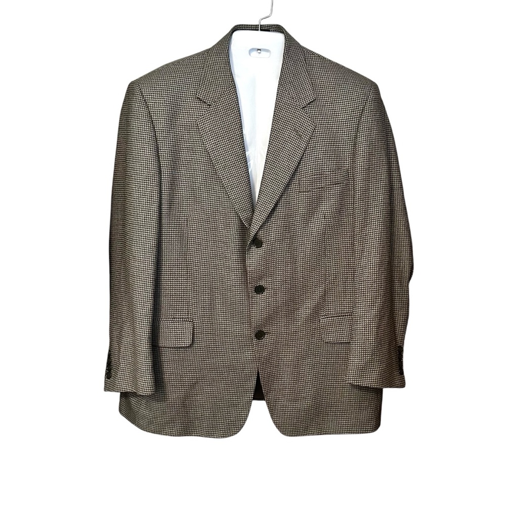 Gianfranco Ruffini Sportcoat Men’s 44R Houndstooth Jacket Silk Wool Blazer Suit